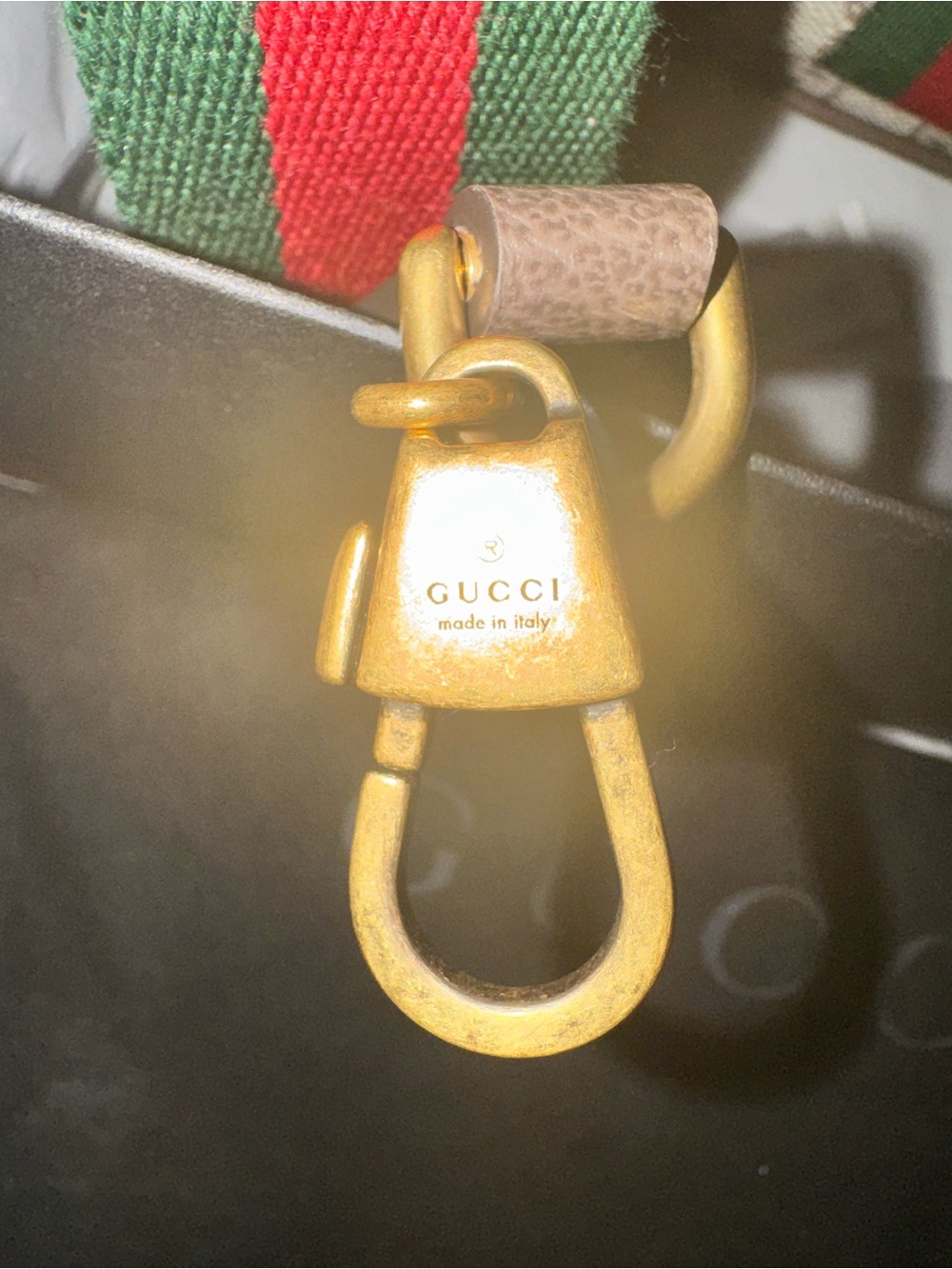 Gucci Brown GG Supreme Card Holder with Green and Red Web Stripe - Picture 2 of 4
